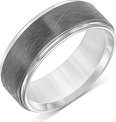 Bloomingdale's Fine Collection Men's Step-Edge Band Ring in Tungsten