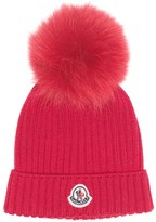 Thumbnail for your product : Moncler Genuine Fur Pompom Wool Hat (Little Girls)