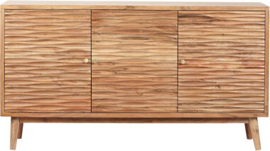 Dakota Fields Inspired Sideboard - 3 Door Storage Cabinet In Natural Wood Door Style Natural