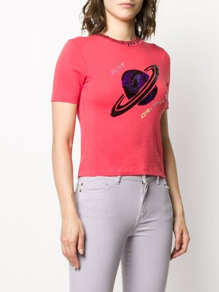 Just Cavalli sequin-planet slim T-shirt
