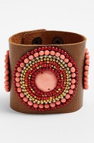 Thumbnail for your product : Robert Rose Beaded Leather Cuff