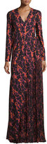 Thumbnail for your product : J. Mendel Ikat Printed Pleated-Inset Gown