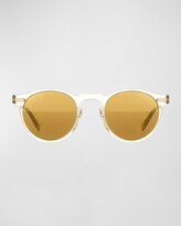 Thumbnail for your product : Oliver Peoples Gregory Peck Round Plastic Sunglasses, Clear/Tortoise