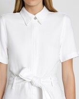 Thumbnail for your product : 7 For All Mankind Denim Lustre Belted Shirtdress in Brilliant White