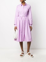 Thumbnail for your product : MSGM Striped Belted Shirt Dress