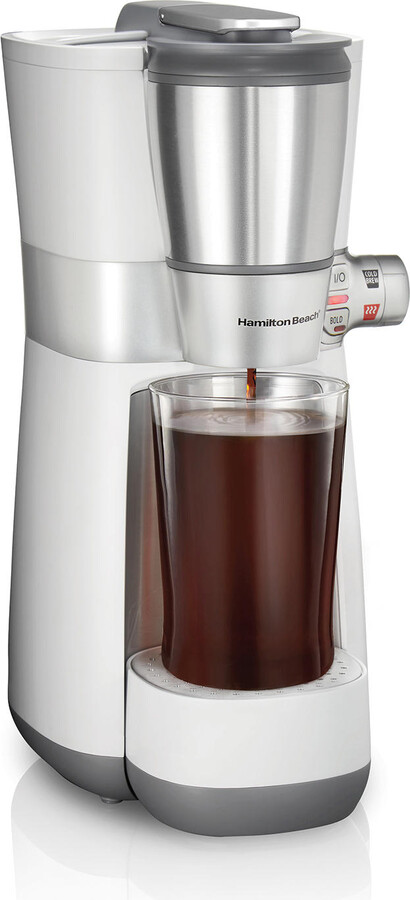 Hamilton Beach Convenient Craft Rapid Cold Brew & Hot Coffee Maker, Single Serve Ground Coffee Brewer, 16 oz. capacity,