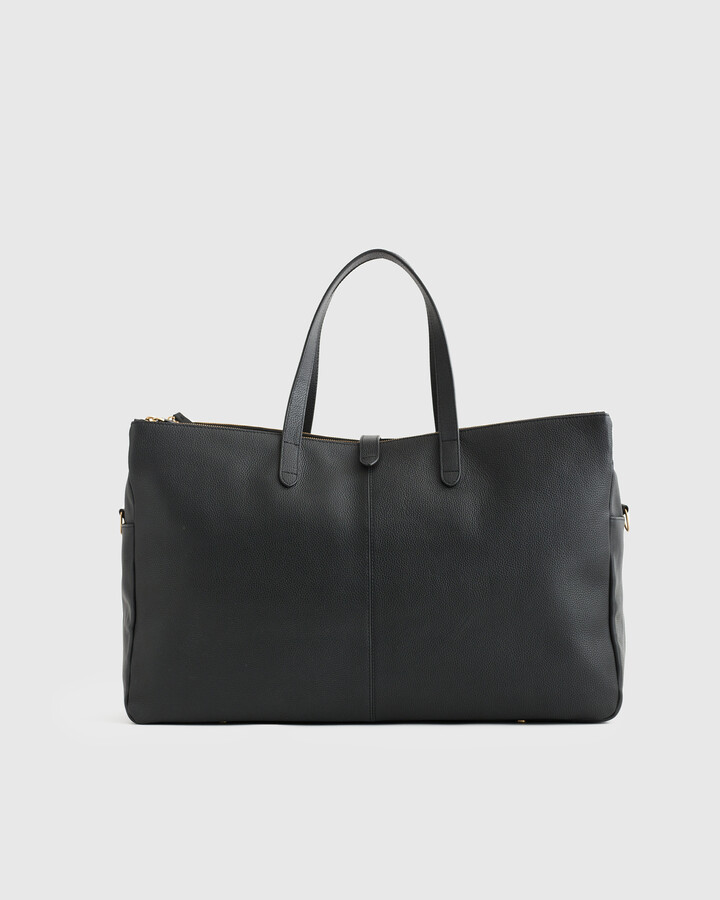 Quince Italian Leather Triple Compartment Weekender