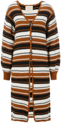 Stella Pardo Raquel Long Striped Cotton Cardigan in White Womens Clothing Jumpers and knitwear Cardigans 
