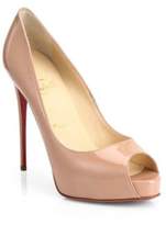 Thumbnail for your product : Christian Louboutin New Very Prive Patent Leather Peep-Toe Pumps