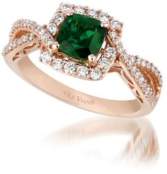 LeVian CORP LIMITED QUANTITIES Grand Sample Sale Ring featuring Pistachio Diopside, Vanilla Diamonds set in 14K Strawberry Gold