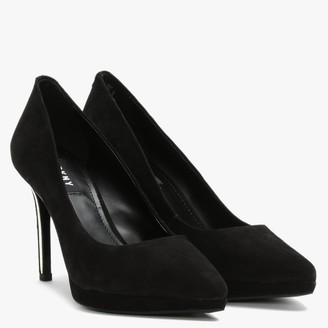DKNY Lexi Black Suede Platform Court Shoes