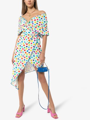 All Things Mochi Camila Spotted Wrap Dress
