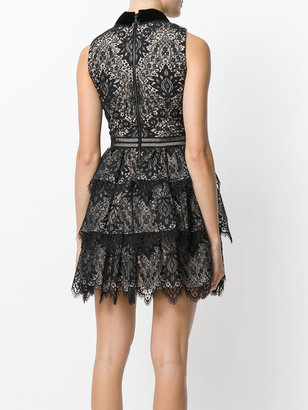 Alice + Olivia lace detail fitted dress
