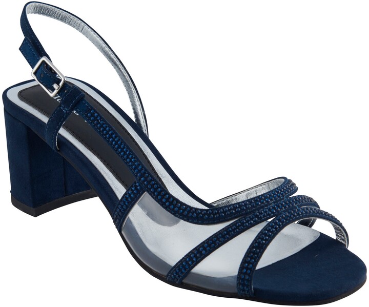 navy strappy sandals mid heel