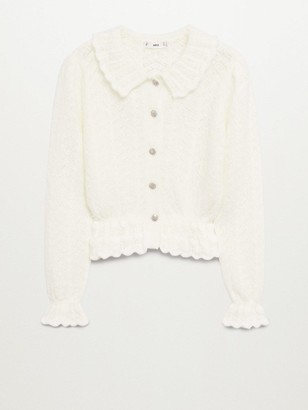 white embellished cardigan