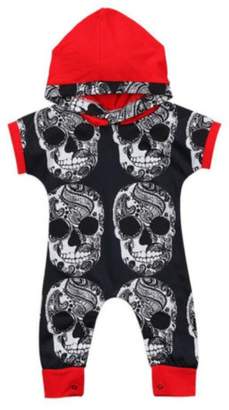 BANGELY Baby Boys Girls Cartoon Skull Bone Print Hooded Romper Jumpsuit Onesies Size