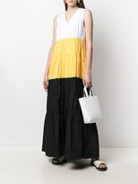 Thumbnail for your product : Plan C Colour-Block Tiered Dress