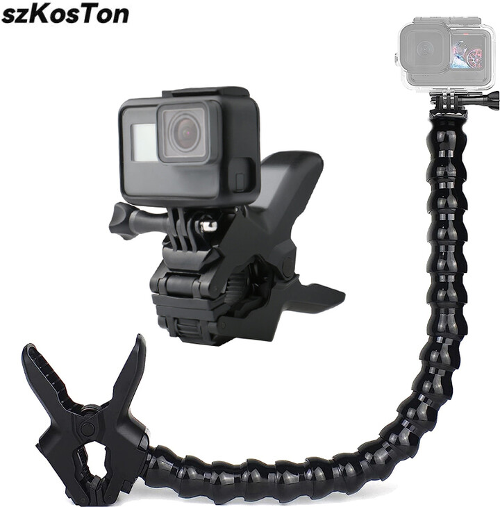 SZKOSTON Flex Clamp Arm Mount With Adjustable Gooseneck Flexible Clip Bracket Holder For GoPro Hero 12 11 10 9 8 7 for GoPro Accessories