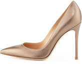 Thumbnail for your product : Gianvito Rossi Metallic Leather Point-Toe Pump, Pietra