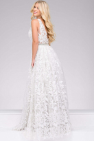 Thumbnail for your product : Jovani Embroidered Plunging Neckline A-line Prom Gown 48430