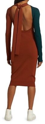 Monse Bi-Color Tie Back Knit Dress