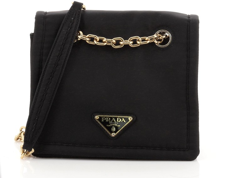 Prada Padded Chain Flap Bag Tessuto Small - ShopStyle