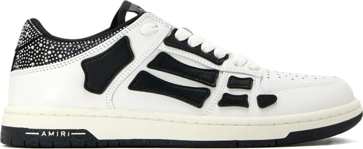 Amiri Crystal-Embellished Bone Sneakers
