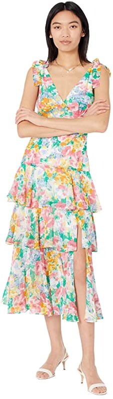 Wayf alma tiered midi dress Clearance