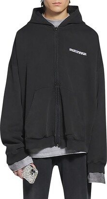Balenciaga Turn Wide Fit Zip-up Hoodie - ShopStyle