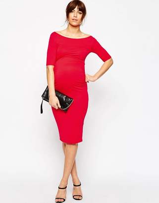 ASOS Maternity TALL Bardot Dress With Half Sleeve