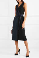 Thumbnail for your product : Diane von Furstenberg Alexander Two-tone Crepe And Satin Wrap Midi Dress