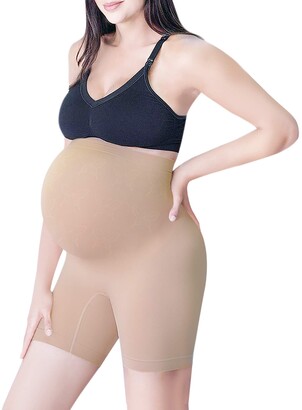 Diravo Womens Seamless Maternity Shapewear High Waist Mid-Thigh Pettipant  Pregnancy Underwear for Belly Support Nude - ShopStyle