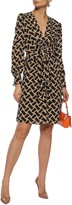 Thumbnail for your product : Diane von Furstenberg Maddi Tie-front Printed Crepe Peplum Dress