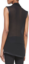Thumbnail for your product : Helmut Lang Pattern-Trim Draped Silk Blouse