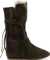 Thumbnail for your product : Isabel Marant Green Fur-Wrap Nia Boots