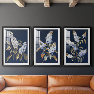 Bloomsbury Market FLORAL Series CLX -Custom Framed Premium Print W Matt - 3 Pieces