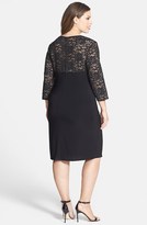 Thumbnail for your product : Alex Evenings Lace Sleeve Matte Jersey Dress (Plus Size)