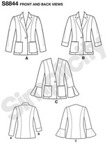 Thumbnail for your product : Simplicity Women's Blazer Sewing Pattern, 8844