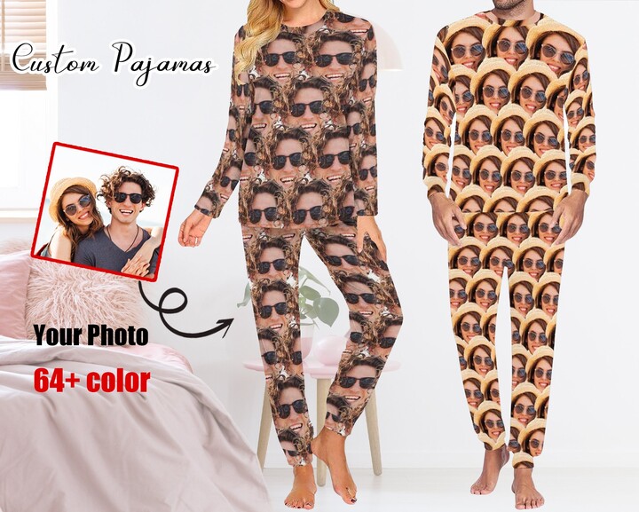 Etsy Custom Face Pajama Set Personalized Photo Pajamas, Birthday Gift