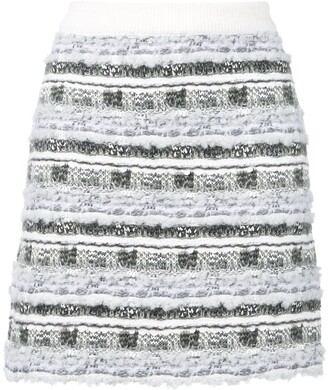 Thom Browne Check Tweed Yarn Miniskirt