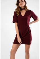 Thumbnail for your product : Glamorous Burgundy Choker Detail Shift Dress