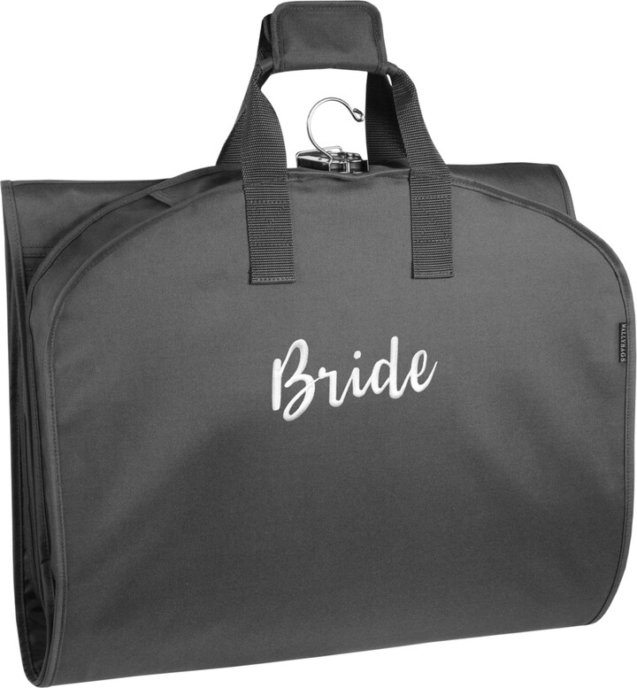Wally Bags WallyBags 60" Premium Tri-Fold Travel Garment Bag with Pocket and Bride Embroidery