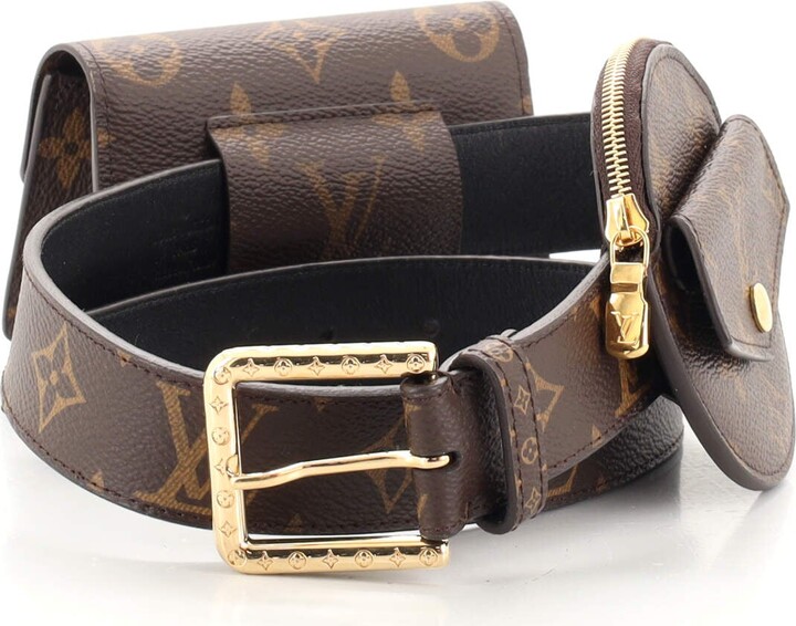 Pre-owned Louis Vuitton Daily Multi Pocket Cloth Belt In Brown