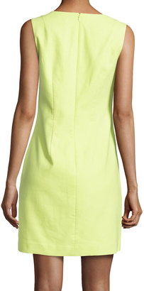 Halston Sleeveless Pleat-Detail Dress, Lemonade