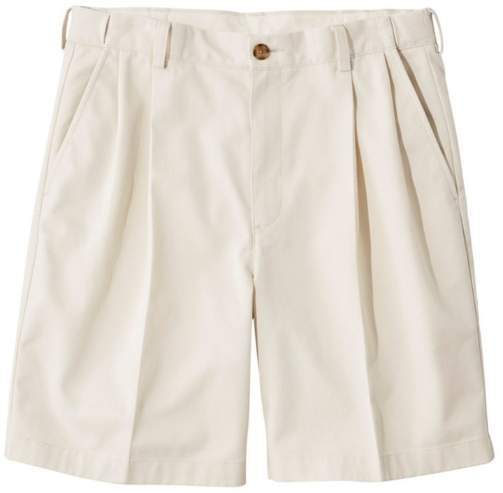 L.L. Bean Men's WrinkleFree Double L Chino Shorts, Natural Fit Pleated