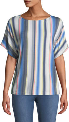 St. John Blurred Multi-Stripe T-Shirt