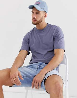 ASOS Design DESIGN t-shirt with roll mid sleeve in gray