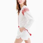 Thumbnail for your product : J.Crew Embroidered cotton-linen beach romper