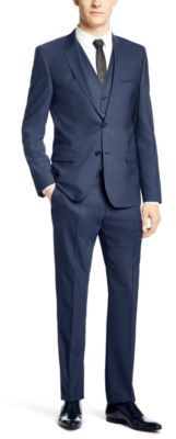 HUGO BOSS 'Adanz/Weyll/Hamen' - Slim Fit, Stretch Italian Virgin Wool 3-Piece Suit