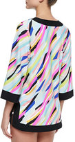 Thumbnail for your product : Athena Printed Solid-Trim Jersey Tunic Coverup